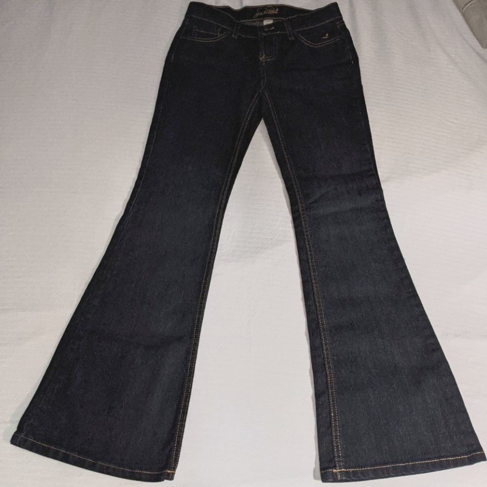 Beautiful low rise dark wash denim jeans